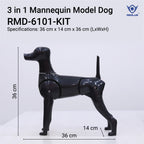 Aeolus 3-in-1 Mannequin Model Dog Black