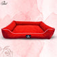 Caninkart Premium Pattern Lounger Bed For Dogs - Red