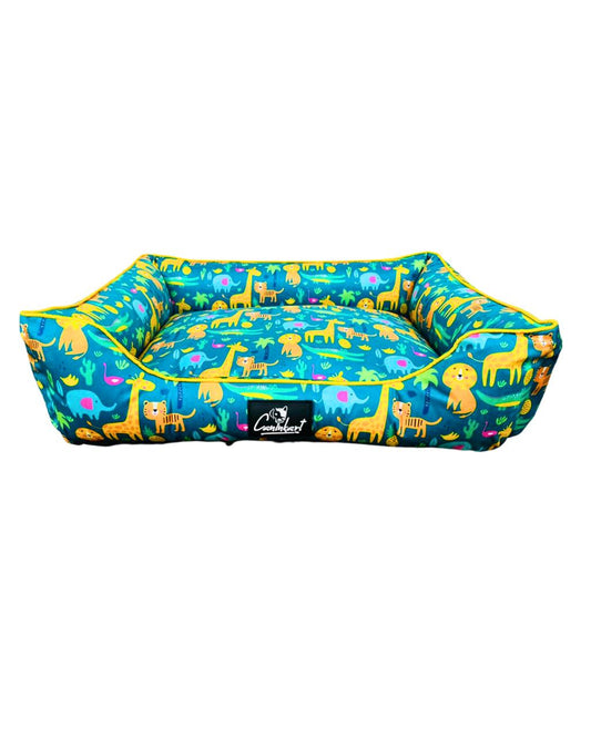 Caninkart Premium Printed Lounger Jungle Safari Bed For Dogs