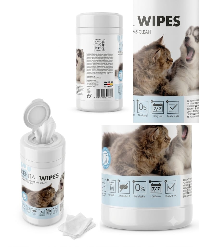 M-Pets Dental Wipe For Dogs & Cats 40pcs