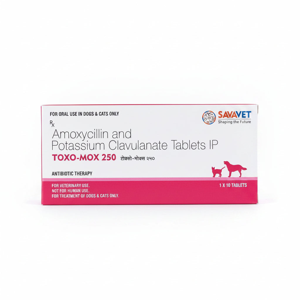 Sava Vet Toxo Mox (Amoxycillin) Tablets for Dogs & Cats 1 x 10 Tablets