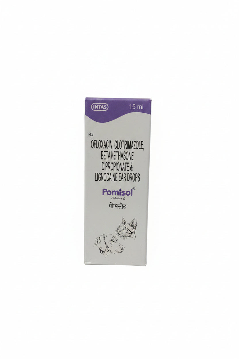 Intas Pomisol Ear Drops for Dogs & Cats 15ml