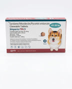 Zoetis Simparica Trio Dog Tick and Flea Control 3 Chewable Tablet For >10-20kg