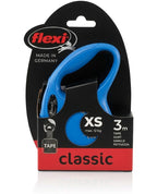 Flexi New Classic Retractable Dog Leash Blue 3mm | Size : XS | Holds Max 12kg Dog Weight
