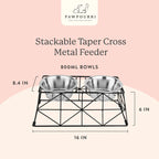 Pawpourri Stackable Taper Cross Metal Feeder I Size 16" L X 8.4" W X 6" H