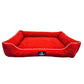 Caninkart Premium Pattern Lounger Bed For Dogs - Red