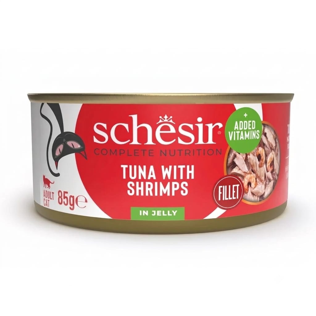 Schesir Complete Nutrition Tuna with Shrimp Tuna in Jelly Wet Cat Food For Adult Cats 85g