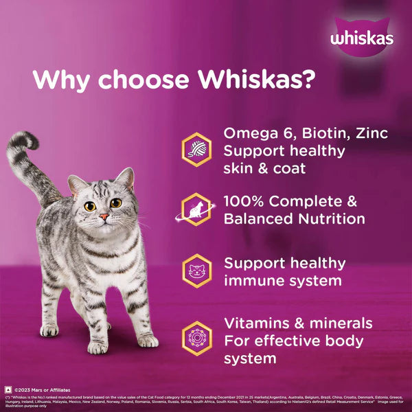 Whiskas Adult (1+ Year) Tuna and White Fish Wet Cat Food 80g (Pack of 14)