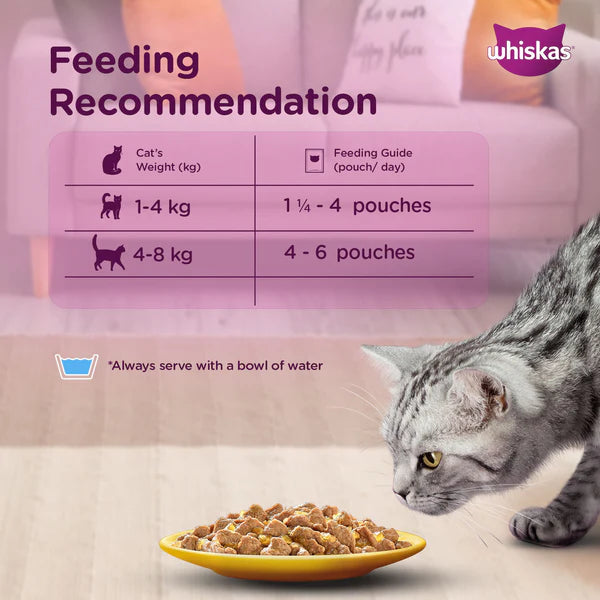 Whiskas Adult (1+ Year) Tuna and White Fish Wet Cat Food 80g (Pack of 14)