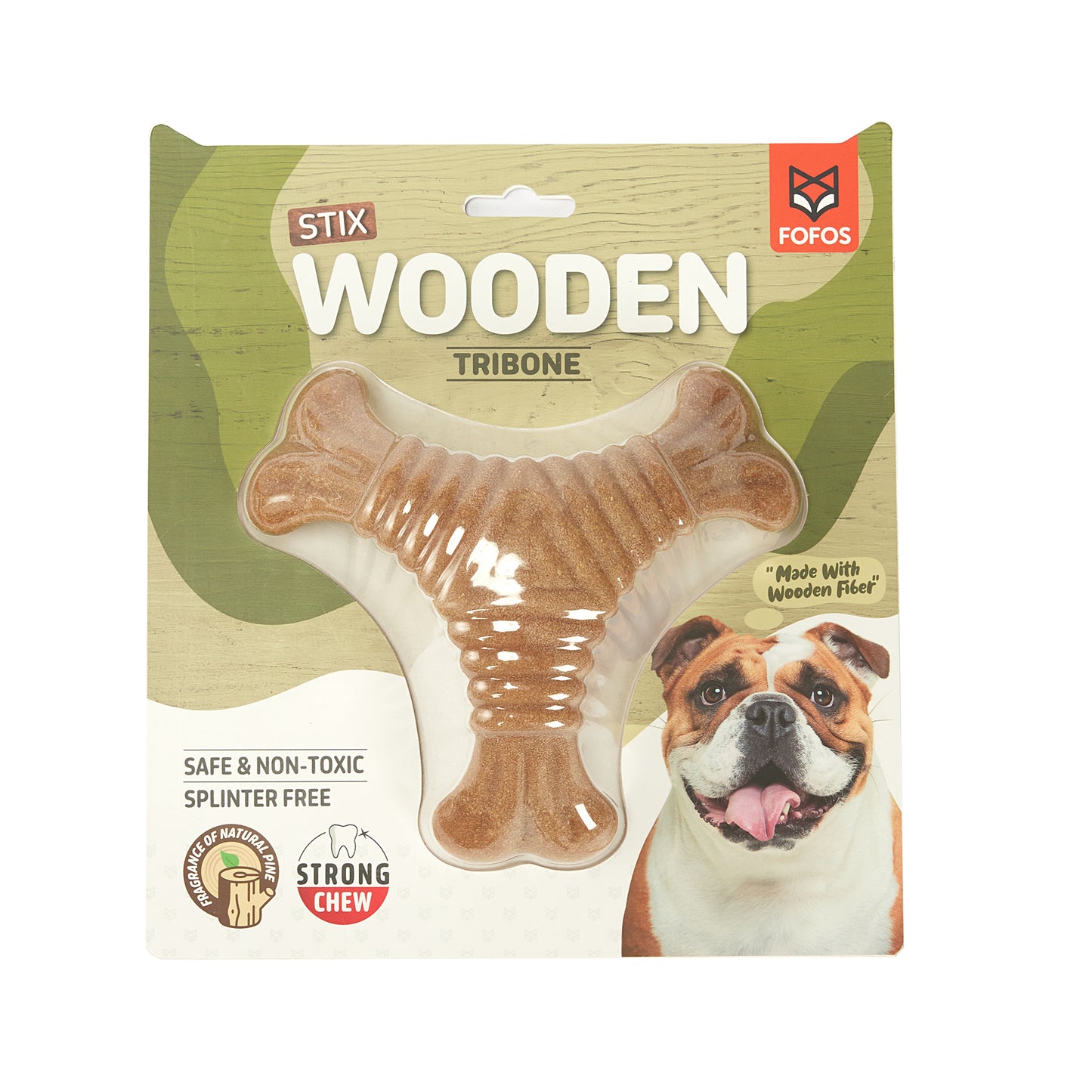 FOFOS Wood play Triangle Dog Toy 15 x 15 x 5.5 cm