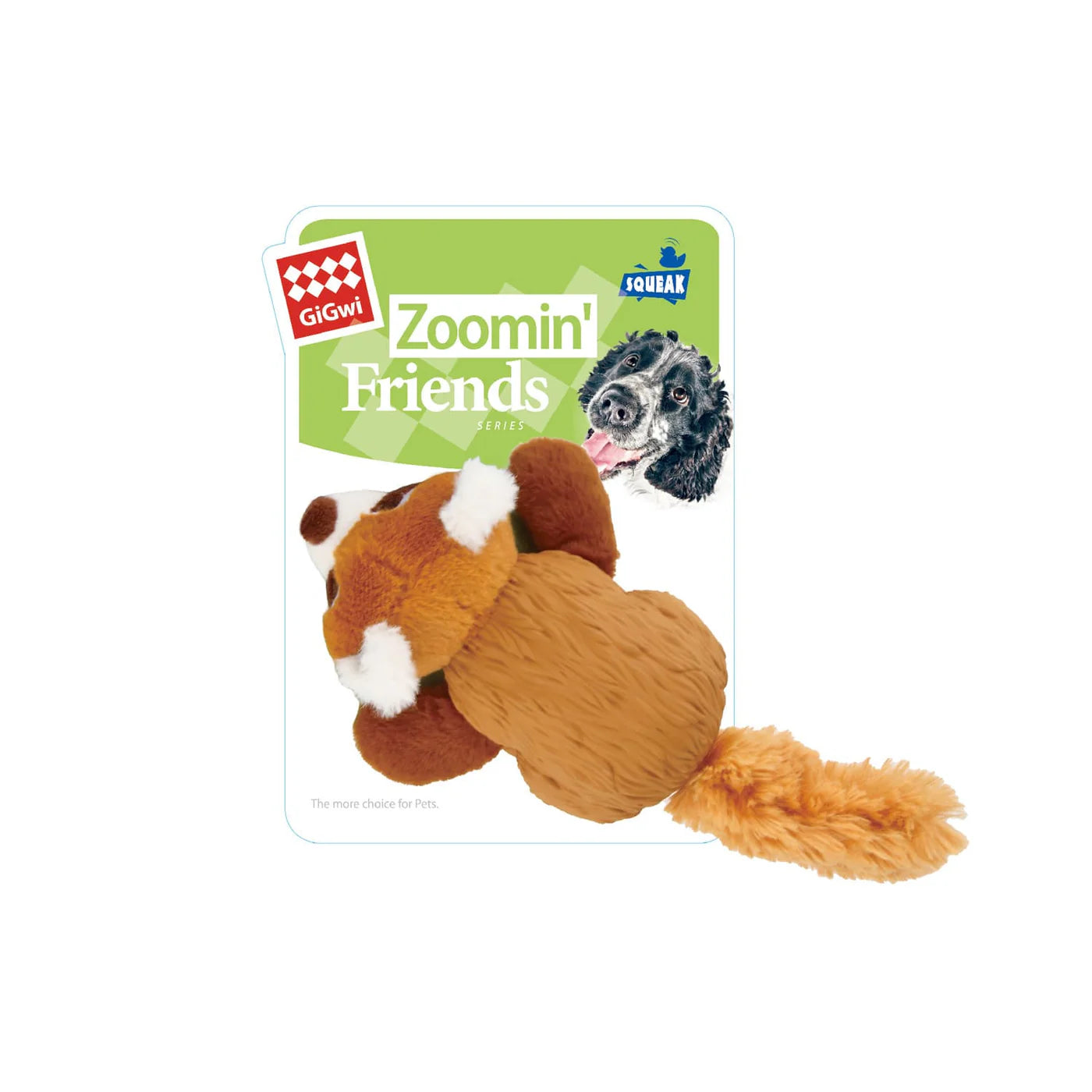 Gigwi Zoomin Friends Raccoon Squeaky Dog Toy 15.24 x 12.70 x 6.99cm