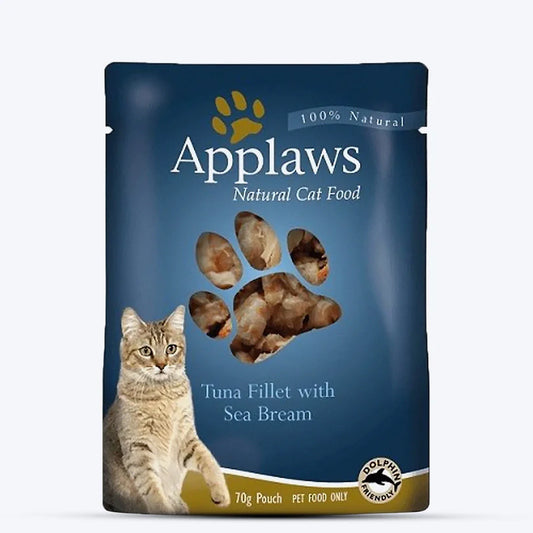 Applaws Tuna Fillet with Sea Bream Cat Pouch 70gm (Pack of 12)