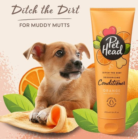 Pet Head Ditch The Dirt Deodorizing Conditioner Orange with Aloe Vera 250ml