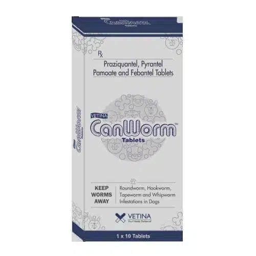 Vetina Canworm Tablet Dewormer for Cats 1 x 10 Tablets