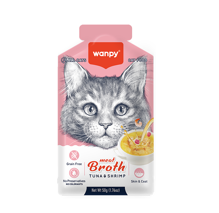 Wanpy Salmon and Tuna Meat Broth for All Cats 50g