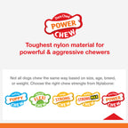 Nylabone Power Chew Textured Bone Bacon Flavor Chew Toy Up To 23kg Dogs 19.6cm x 5.71cm x 2.54cm