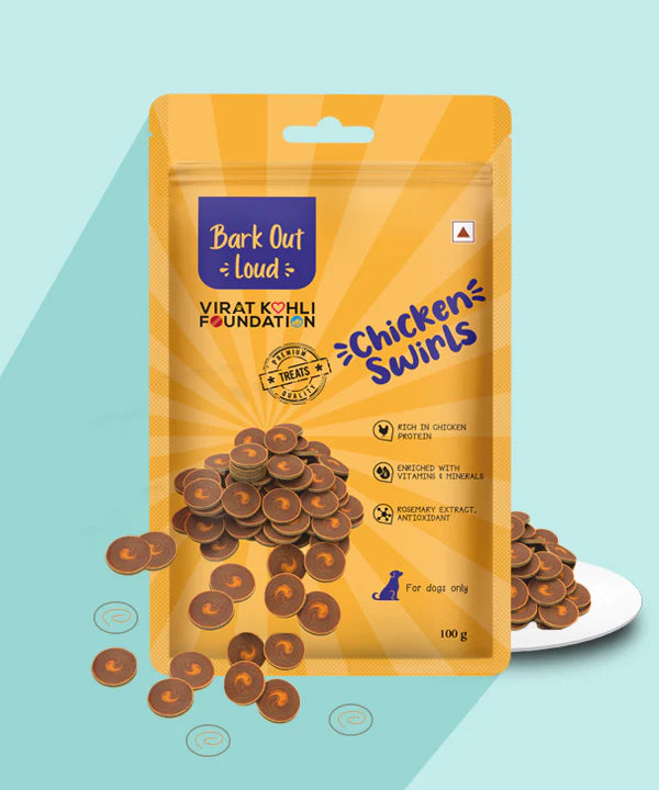 Vivaldis Bark Out Loud Chicken Swirls Treat For Dogs 100g [Limited Shelf Life]