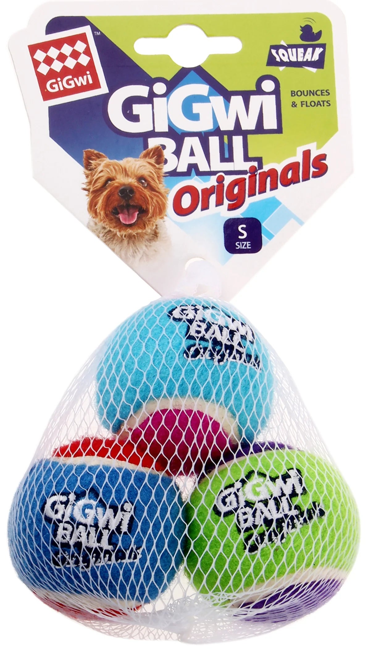 Gigwi Dog Squeaky Tennis Ball 3PK