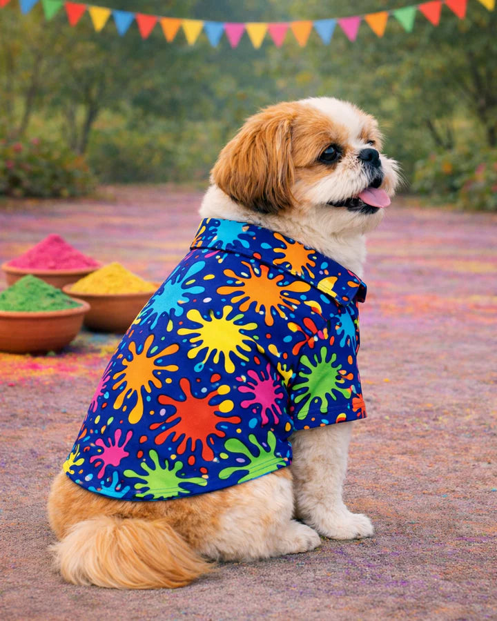 15 Furries Holi Special Colourful Dog Shirt