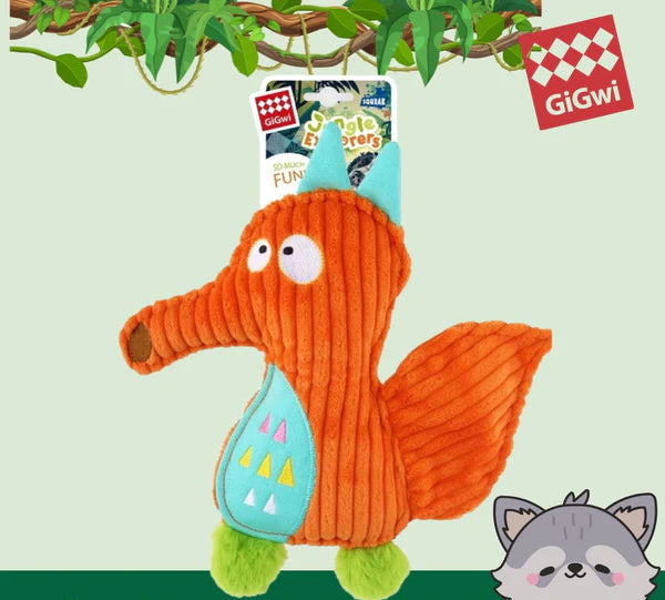 Gigwi Jungle Explorers Wolf Squeaky Dog Toy