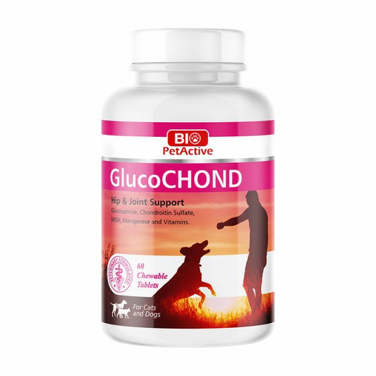 Bio Pet Active GlucoChond Hip & Joint Support Chewable Tablets Suitable for Cats & Dogs 30 Tablets