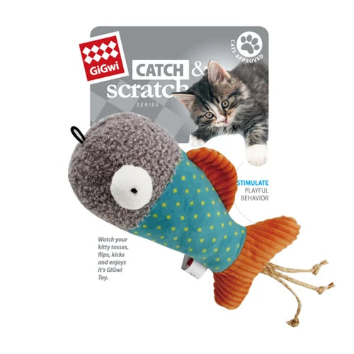 Gigwi Pillow Kicker Fish Cat Toy 21x5x8cm
