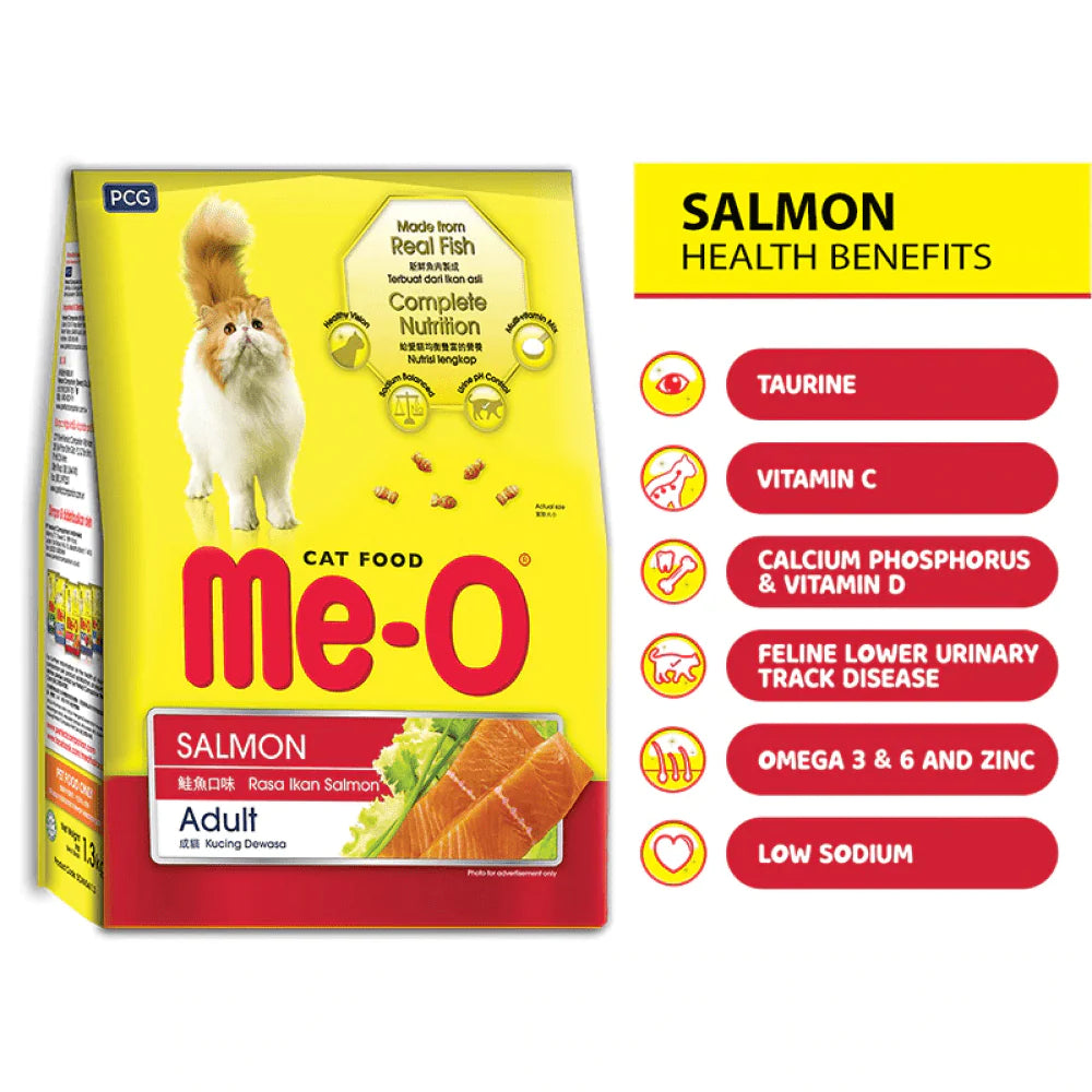 Me-O Dry Adult Cat Food Salmon Flavor 1.1Kg