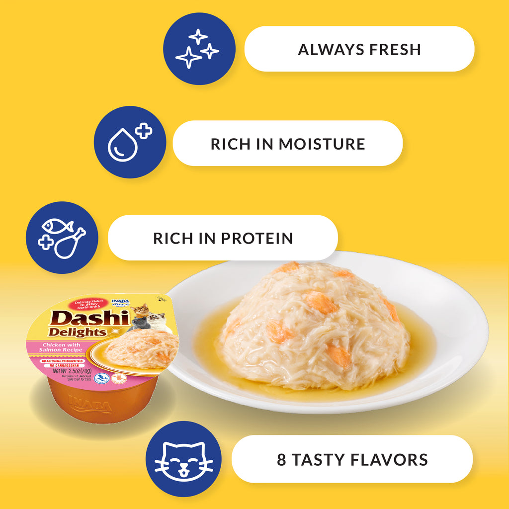 Inaba Dashi Delight Chicken with Tuna & Salmon Recipe Cat Treat 70g