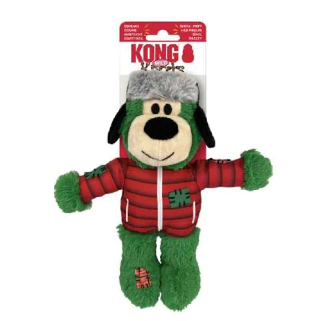 Kong Christmas Collection Holiday Wild Knots Bear S/M 7.11cmx12.19x22.86cm