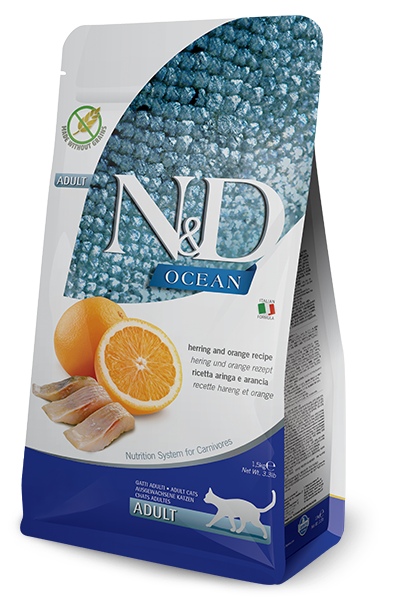 Farmina N&D Herring & Orange Grain Free Ocean Dry Cat Food 1.5kg