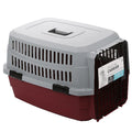 M-Pets Viaggio Carrier (19") IATA Approved For Dogs & Cats XS 48.3x32x25.4cm Holds Up To 4.5kg Bordeau & Grey