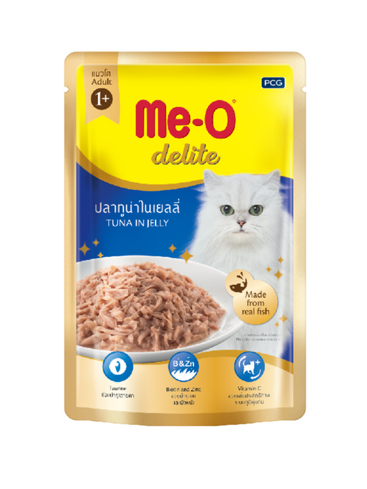 Me-O Delite Adult Tuna in Jelly Wet Cat Food 70gm (Pack of 12)