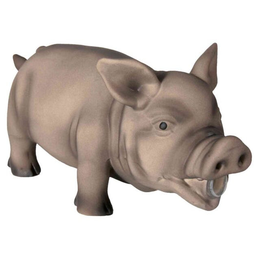 Trixie Pig Animal Sound Latex/Polyester Fleece Toy For Dogs 17cm (Assorted colors)