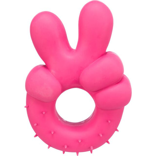 Trixie Peace Hand Sign Latex Squeaker Toy For Dogs 14cm