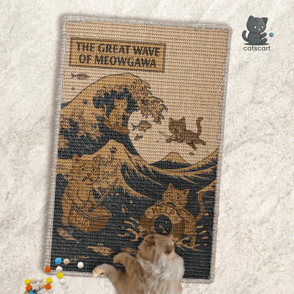 Catscart PawCanvas™ Classic Great Wave Cat Scratcher 40x60cm