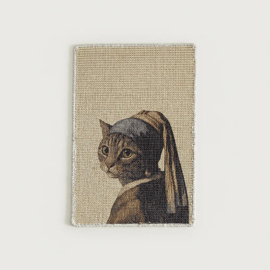 Catscart PawCanvas™ Classic Cat With a Pearl Necklace Cat Scratcher 40x60cm