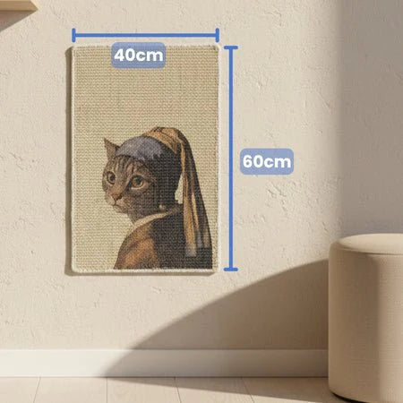 Catscart PawCanvas™ Classic Cat With a Pearl Necklace Cat Scratcher 40x60cm