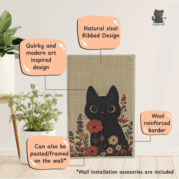 Catscart PawCanvas™ Classic Flower Power Cat Scratcher 40x60cm