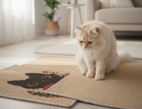 Catscart PawCanvas™ Classic Cat With a Pearl Necklace Cat Scratcher 40x60cm