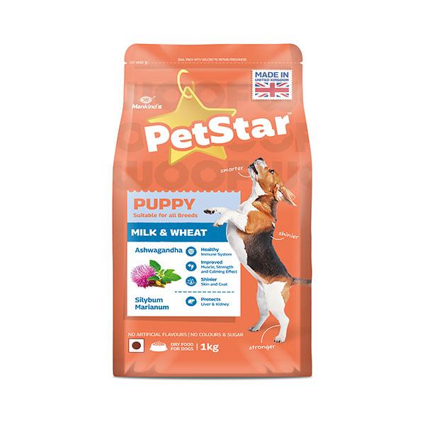 Mankind PetStar Puppy Milk Wheat Suitable For All Breed (Get 10L Container Free with 3kg Food Bag & Shopping Bag with 1kg Food Bag)