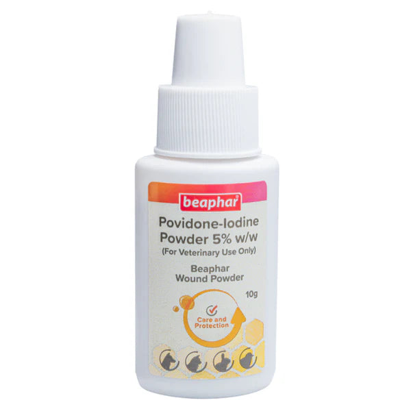 Beaphar Povidone Iodine Wound Healing Powder For Dogs Cats And Small Animals 10g
