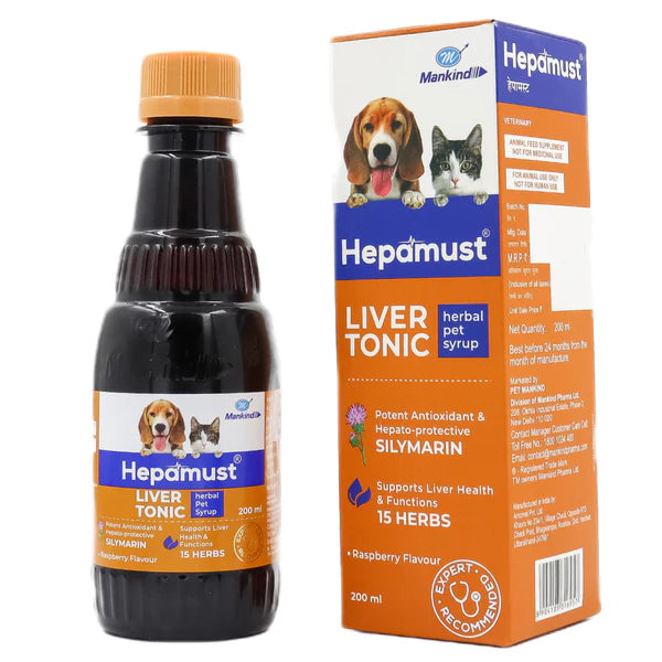 Mankind Hepamust Syrup for Liver Support of Dogs & Cats 200ml