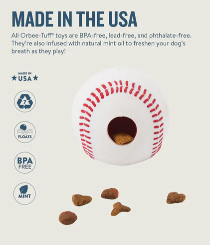 Petstages Tuff Baseball Treat Dispenser Toy For Dogs 3inch
