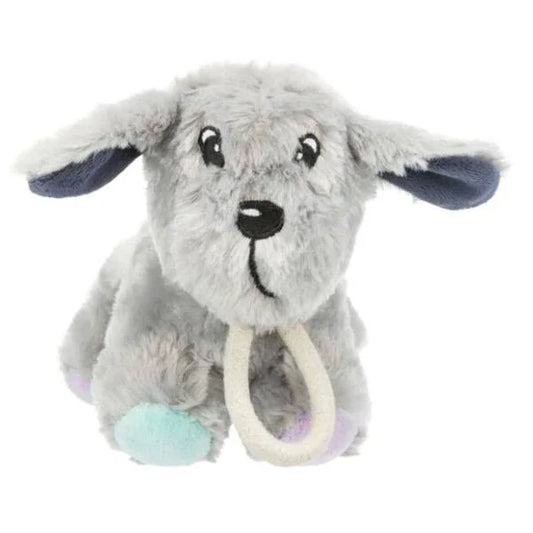 Trixie Junior Dog With Rope Plush & Squeaker Toy For Dogs 24cm