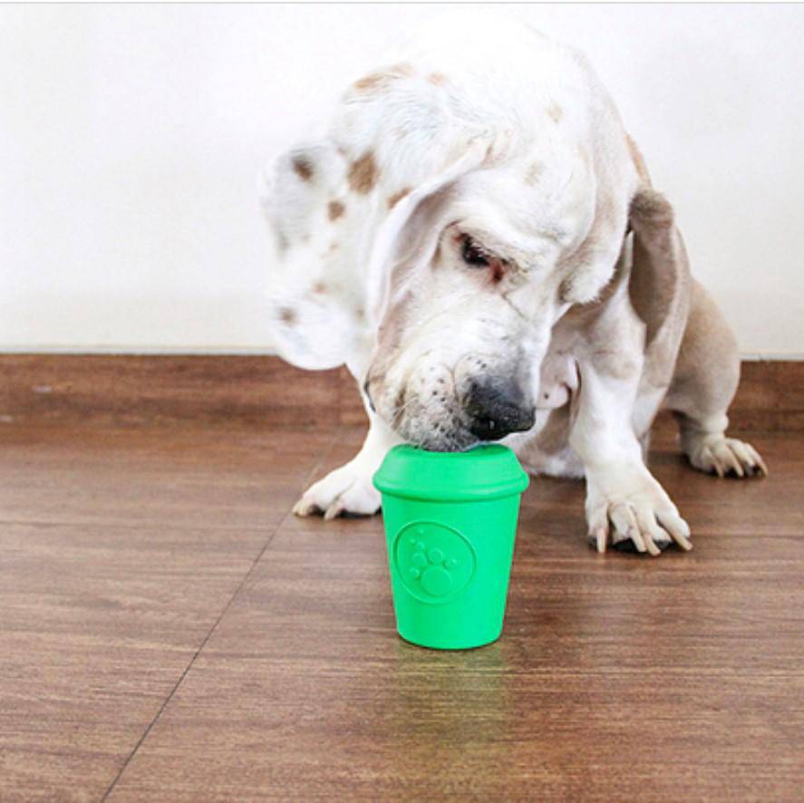 Sodapup Coffee Cup Treat Dispenser Dog Toy Green