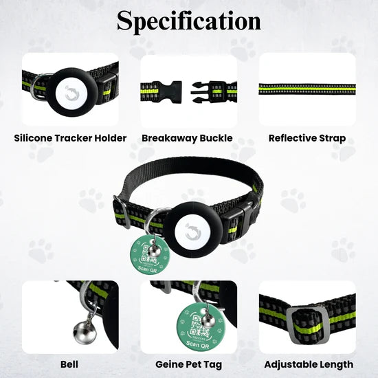 Kennel Genie Pet Tracker Kit Adjustable Collar For Dogs and Cats Work with Android