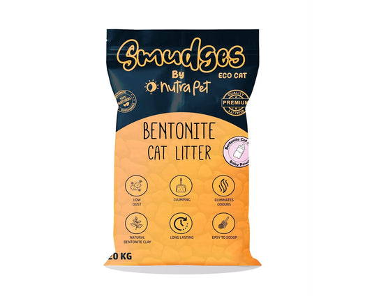 Smudges Eco cat Bentonite Clumping Cat Litter Baby Powder Scented 20kg