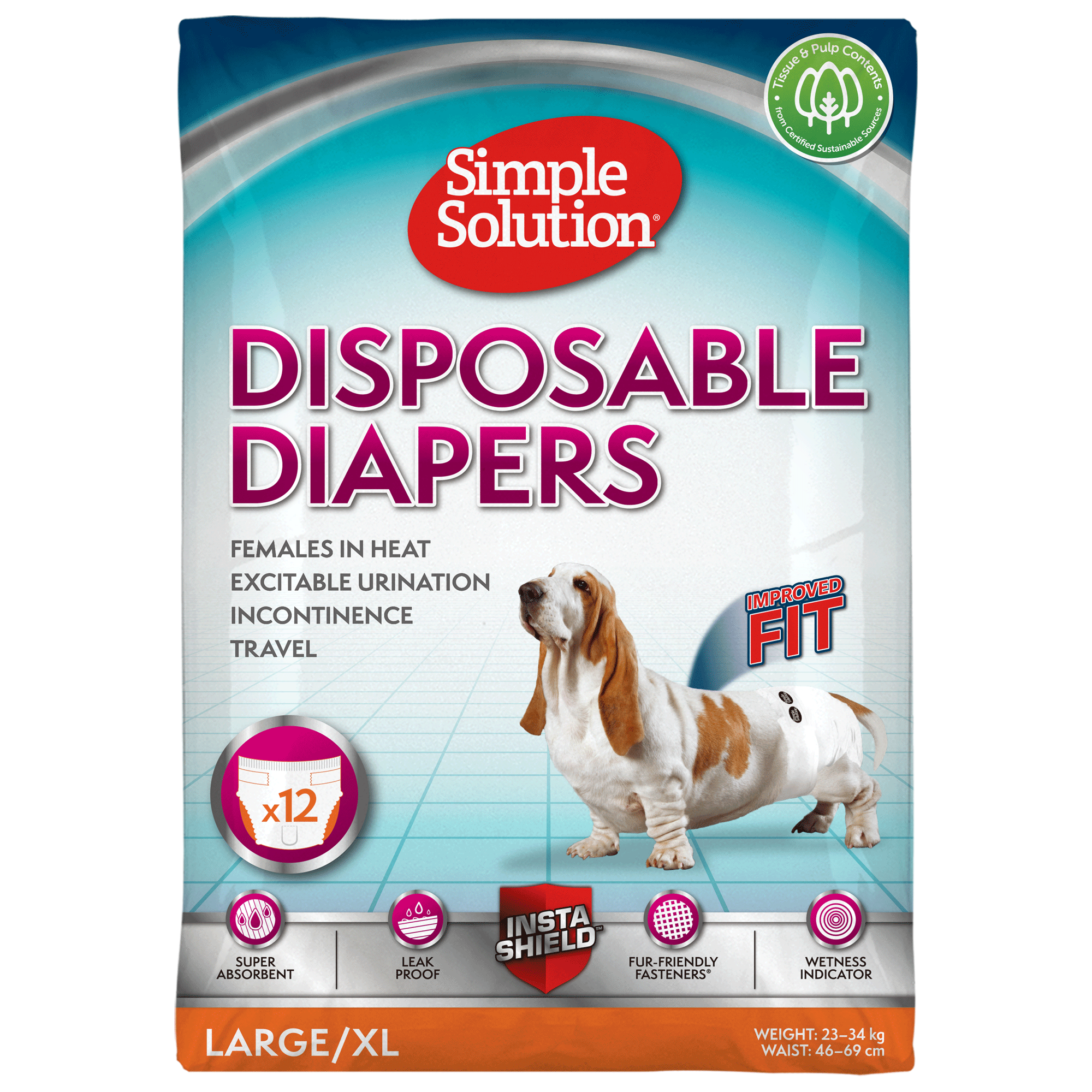Simple Solution Disposable Diapers for Female Dogs