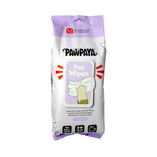 Pawpaya Pet Wipe For Dogs & Cats 100 Pull Pack