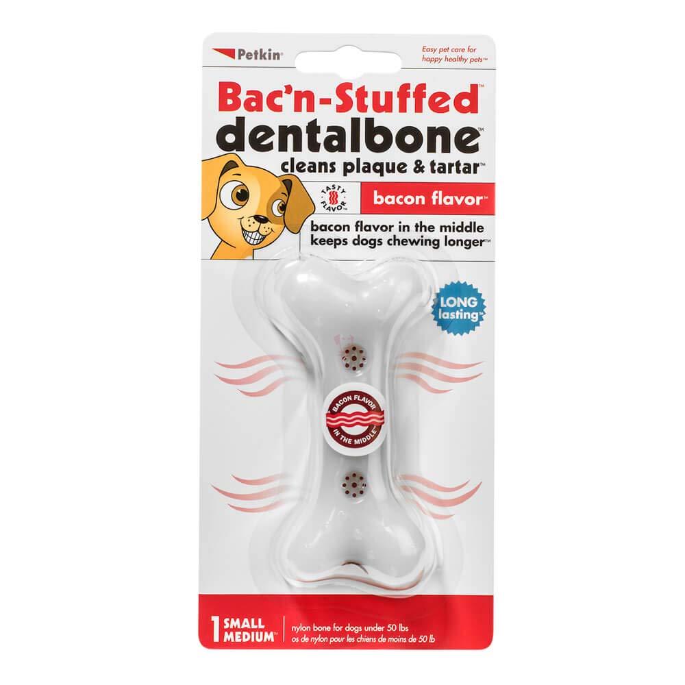 Petkin Bac'n Stuffed Dental Bone Cleans Plaque & Tartar